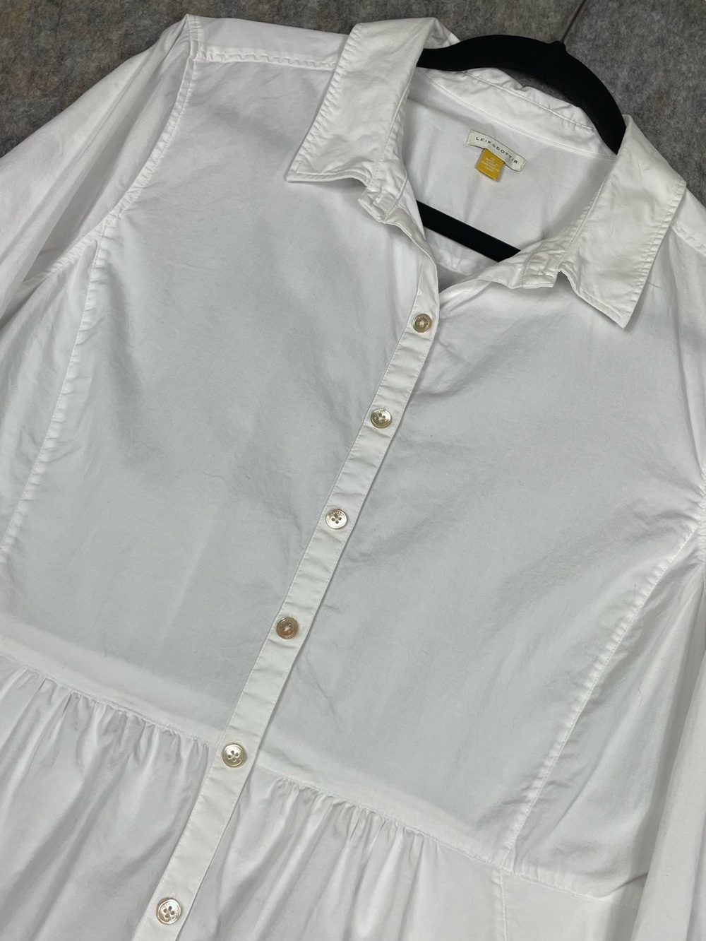 Anthro Leifsdottir Cotton Poplin Peplum Waist Feminine Tailored Formal Blouse 12